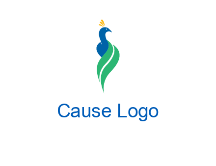 peacock with a swoosh tail icon