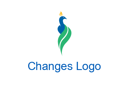 peacock with a swoosh tail icon