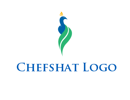 peacock with a swoosh tail icon