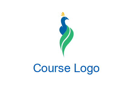 peacock with a swoosh tail icon