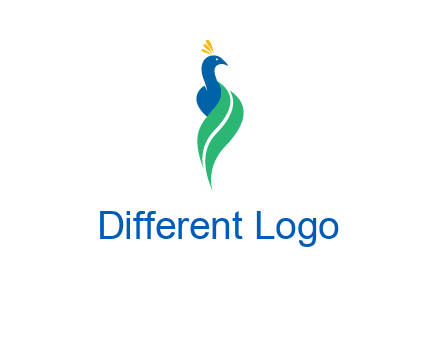 peacock with a swoosh tail icon