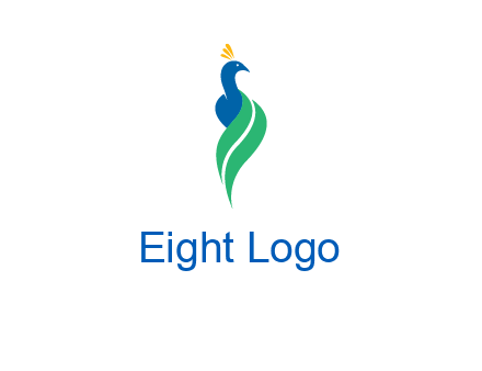 peacock with a swoosh tail icon