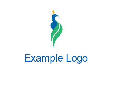 peacock with a swoosh tail icon
