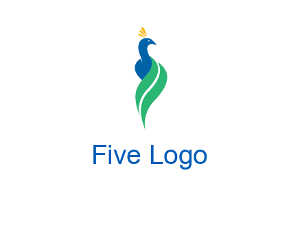 peacock with a swoosh tail icon