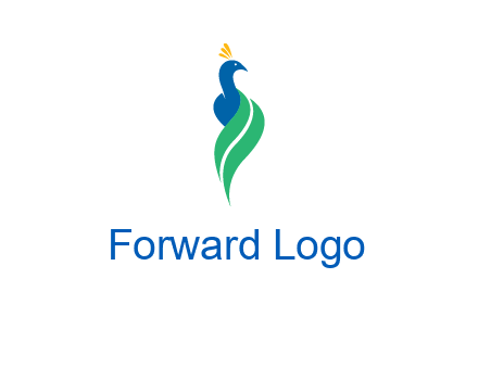 peacock with a swoosh tail icon
