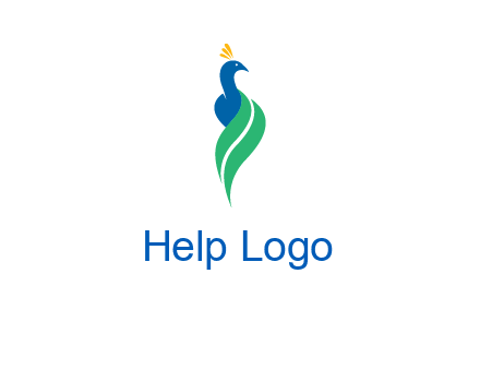 peacock with a swoosh tail icon