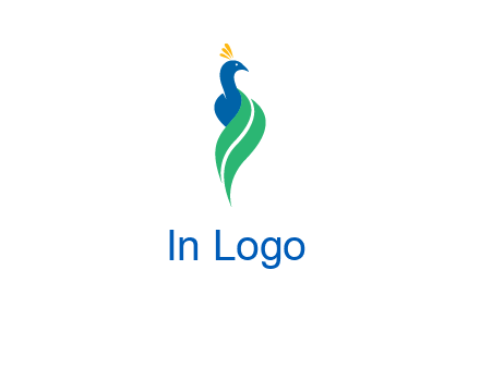 peacock with a swoosh tail icon