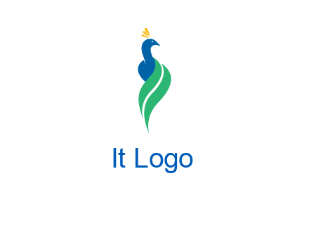 peacock with a swoosh tail icon