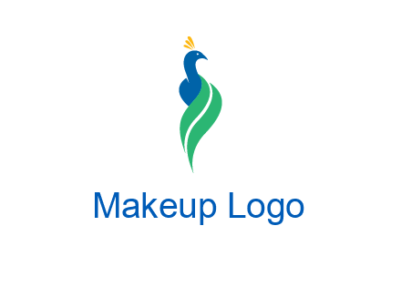 peacock with a swoosh tail icon