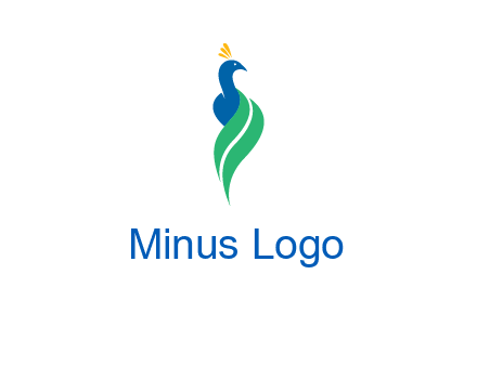 peacock with a swoosh tail icon