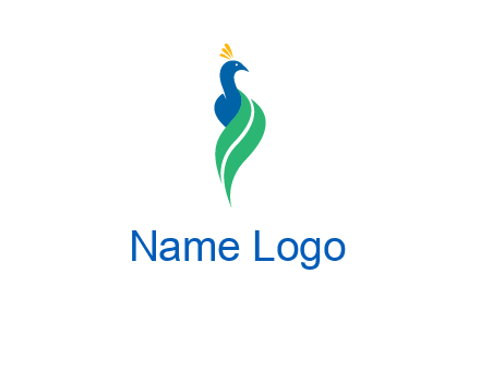 peacock with a swoosh tail icon