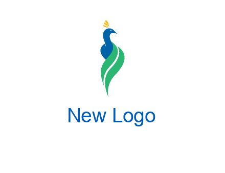 peacock with a swoosh tail icon