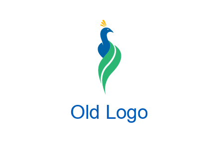 peacock with a swoosh tail icon