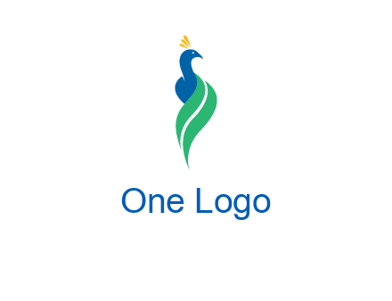 peacock with a swoosh tail icon