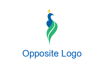 peacock with a swoosh tail icon