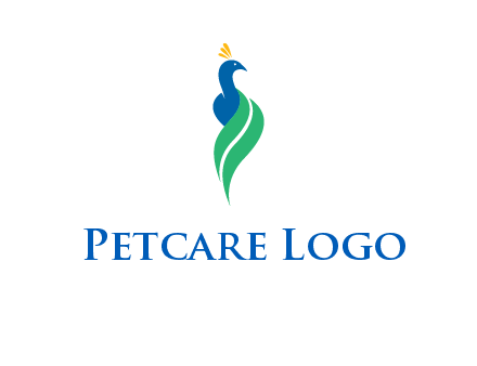 peacock with a swoosh tail icon