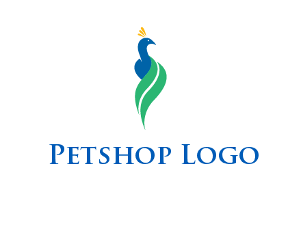 peacock with a swoosh tail icon