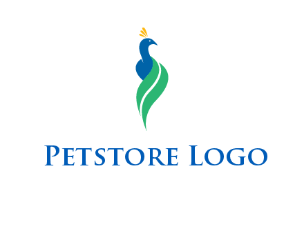 peacock with a swoosh tail icon