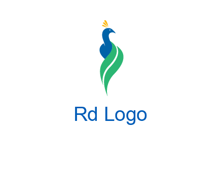 peacock with a swoosh tail icon