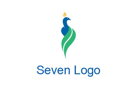 peacock with a swoosh tail icon