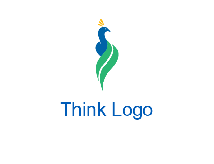 peacock with a swoosh tail icon