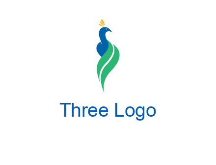 peacock with a swoosh tail icon