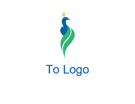 peacock with a swoosh tail icon