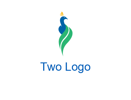 peacock with a swoosh tail icon