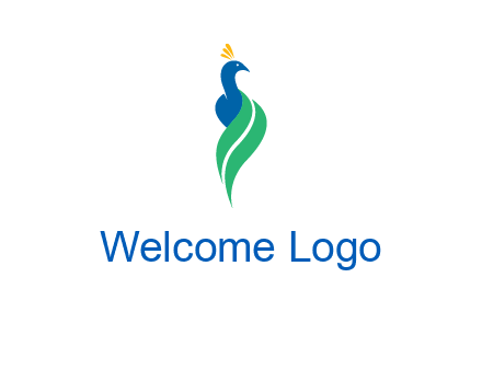 peacock with a swoosh tail icon