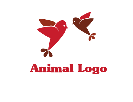 two birds flying logo