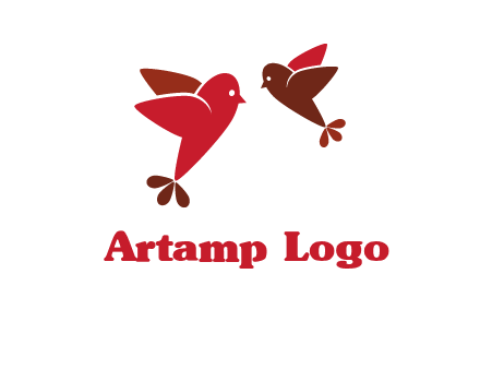 two birds flying logo