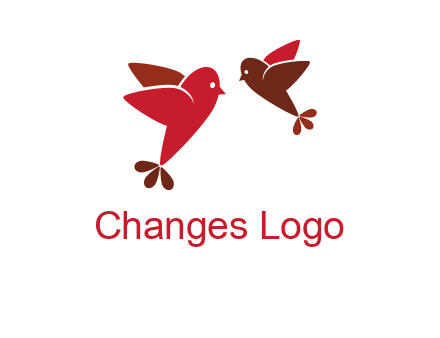 two birds flying logo