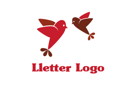 two birds flying logo