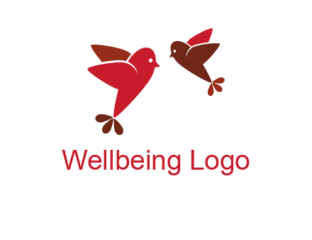 two birds flying logo
