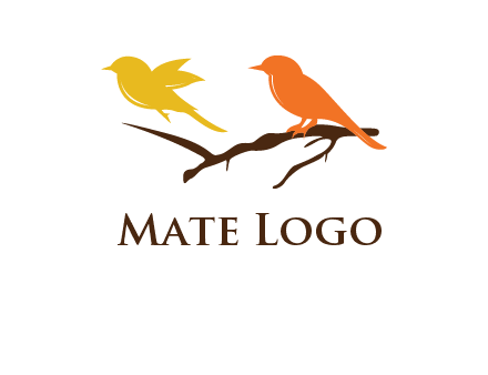 two sparrows on branch logo