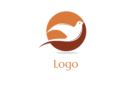 Dove bird in circle logo