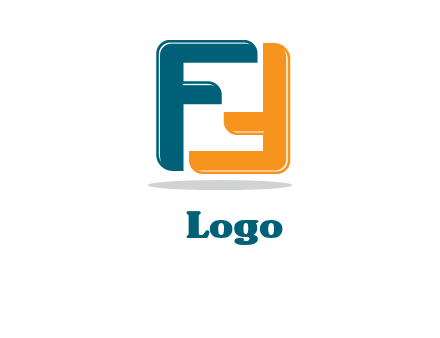 Upside Down in letter F logo