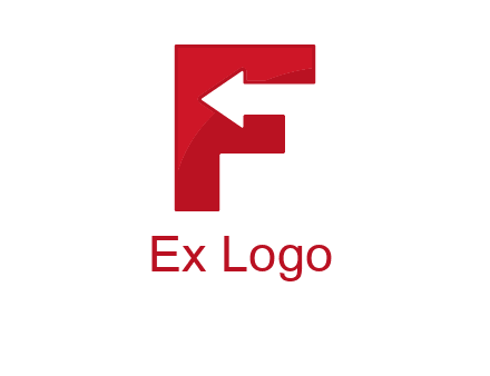 Alphabet F with left arrow