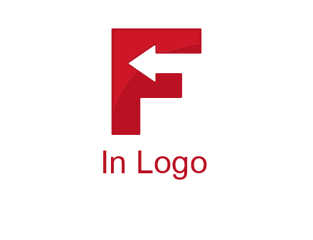 Alphabet F with left arrow
