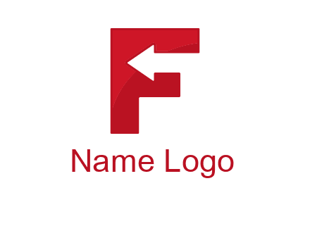 Alphabet F with left arrow