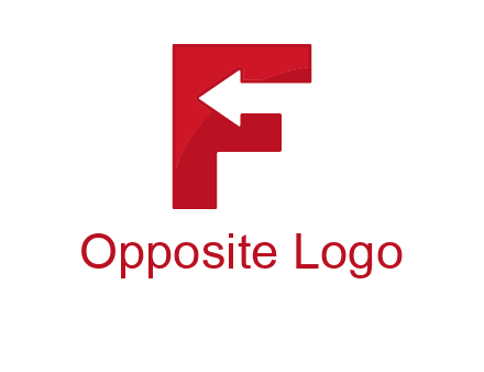 Alphabet F with left arrow