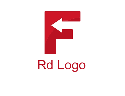 Alphabet F with left arrow