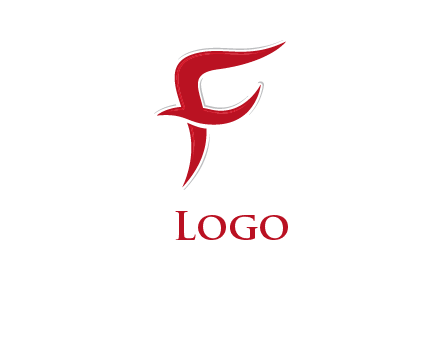 swoosh Letter F logo