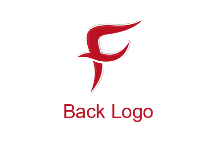 swoosh Letter F logo