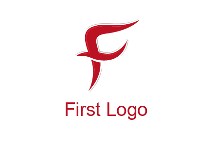 swoosh Letter F logo