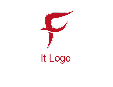 swoosh Letter F logo
