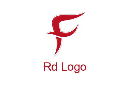 swoosh Letter F logo