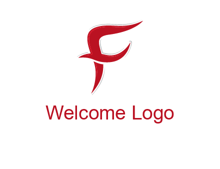 swoosh Letter F logo
