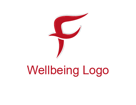 swoosh Letter F logo
