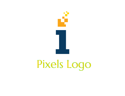 Letter I with pixels logo